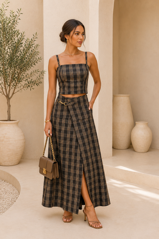 Plaid Two Piece Set