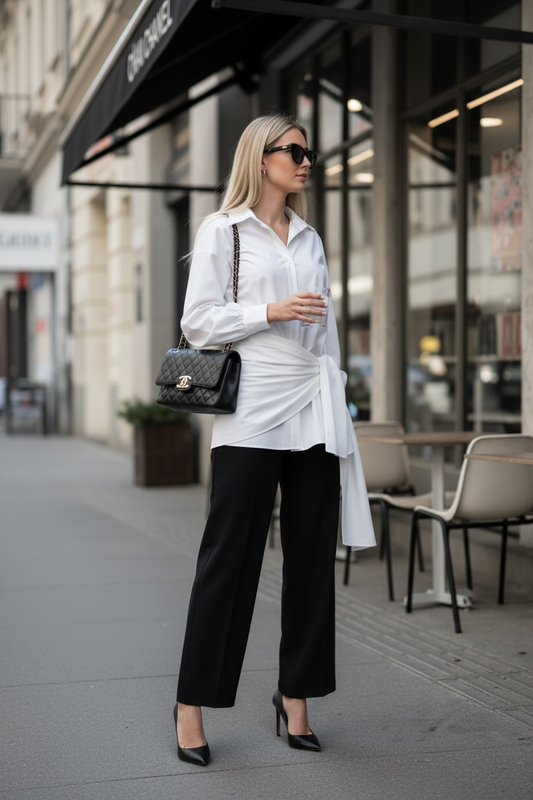 White Cotton Wrap Shirt