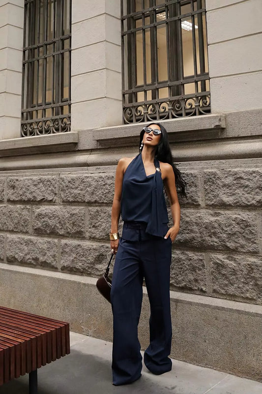 Navy Elegant Two Piece Set