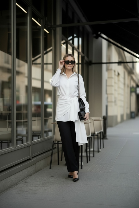 White Cotton Wrap Shirt